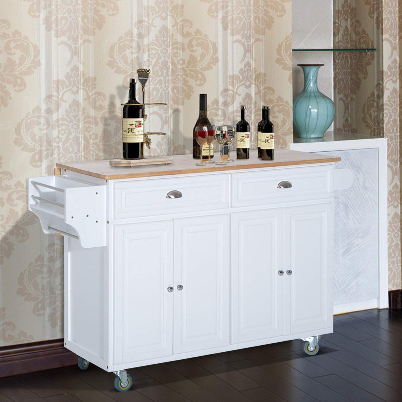 Winston Porter Beavercreek Rolling Kitchen Island & Reviews Wayfair